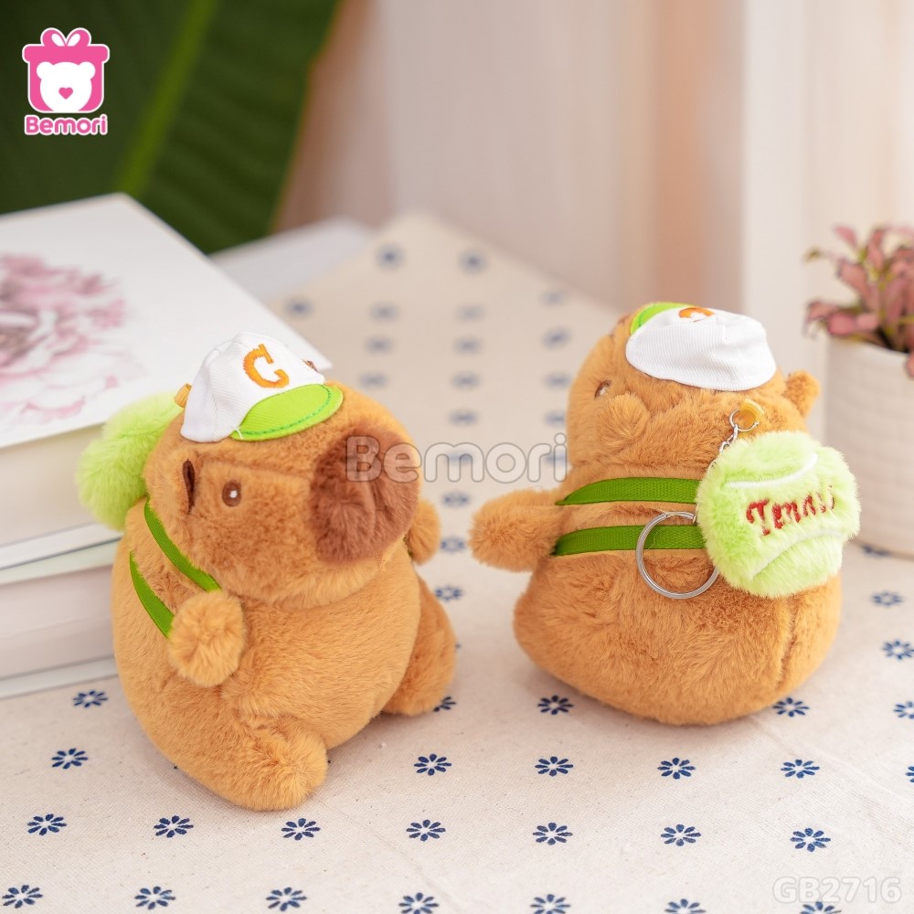 Móc Khóa Gấu Bông Capybara Đeo Balo Bóng – Nâu