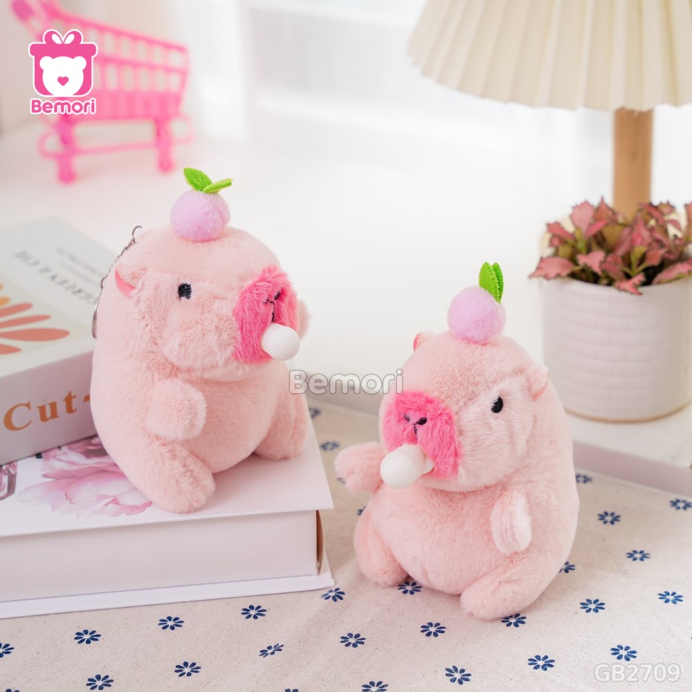 Móc Khóa Gấu Bông Capybara Thổi Bóng