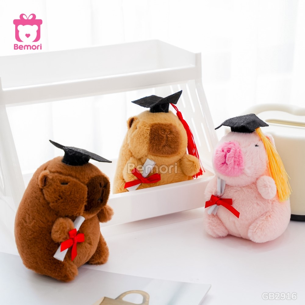 Móc Khóa Gấu Bông Capybara Tốt Nghiệp