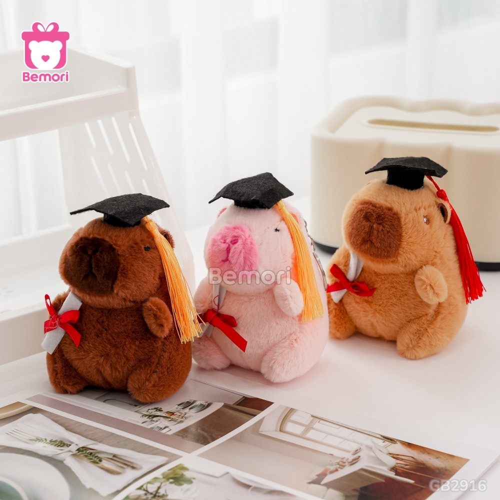 Móc Khóa Gấu Bông Capybara Tốt Nghiệp nhiều mẫu dễ thương