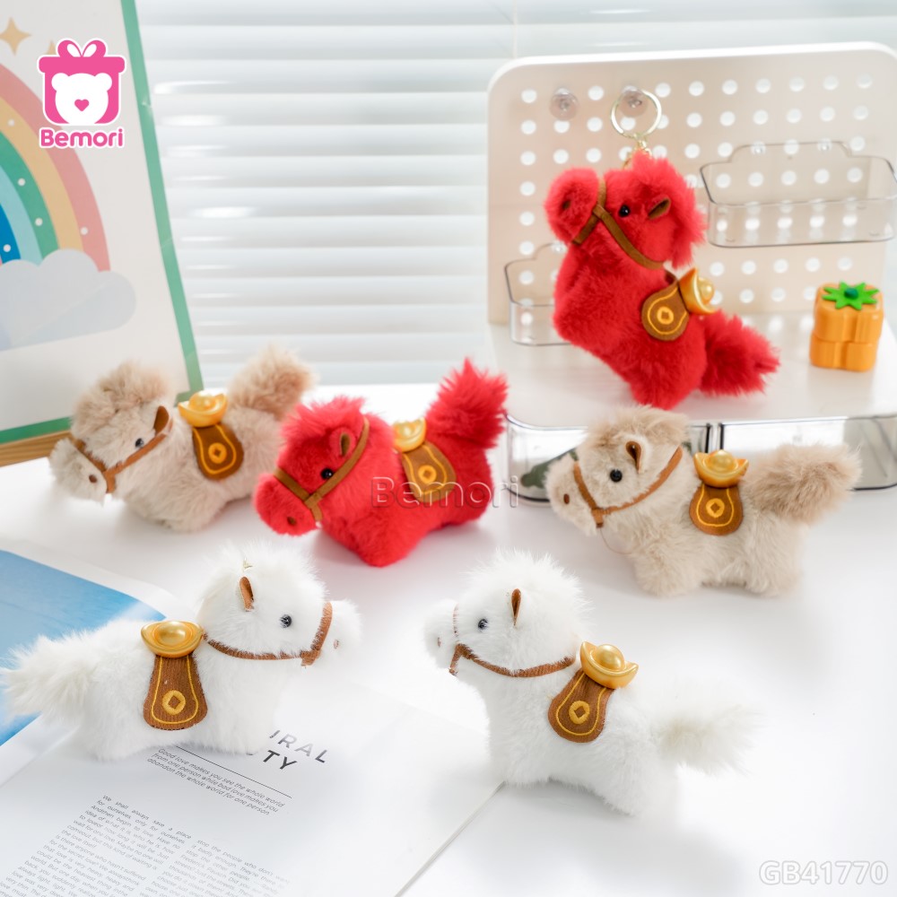 Móc Khóa Ngựa Đeo Thỏi Vàng