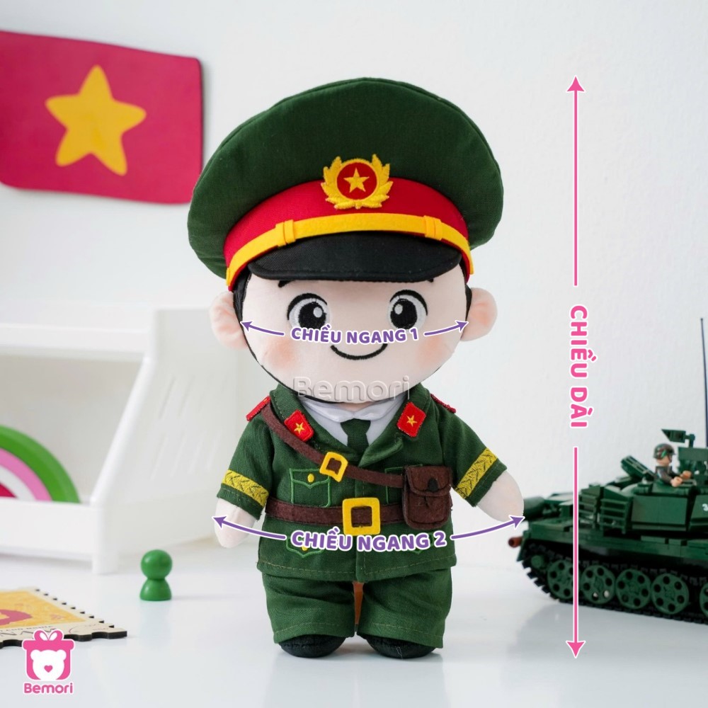 Cách đo kích thước của Chú Bộ Đội