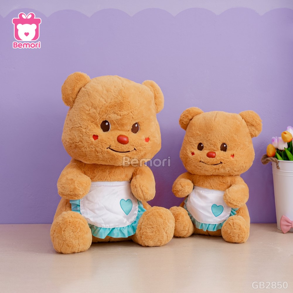 Butter Bear Ngồi Đeo Yếm lông mềm mại, ôm cực thích