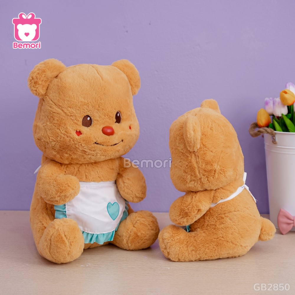 Butter Bear Ngồi Đeo Yếm nhồi bông căng phồng, êm ái