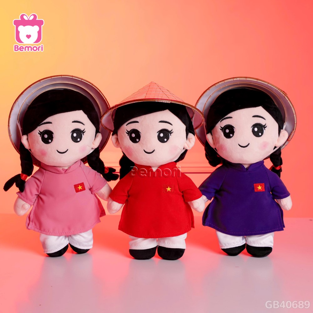 Gấu bông cô gái Việt Nam xinh xắn