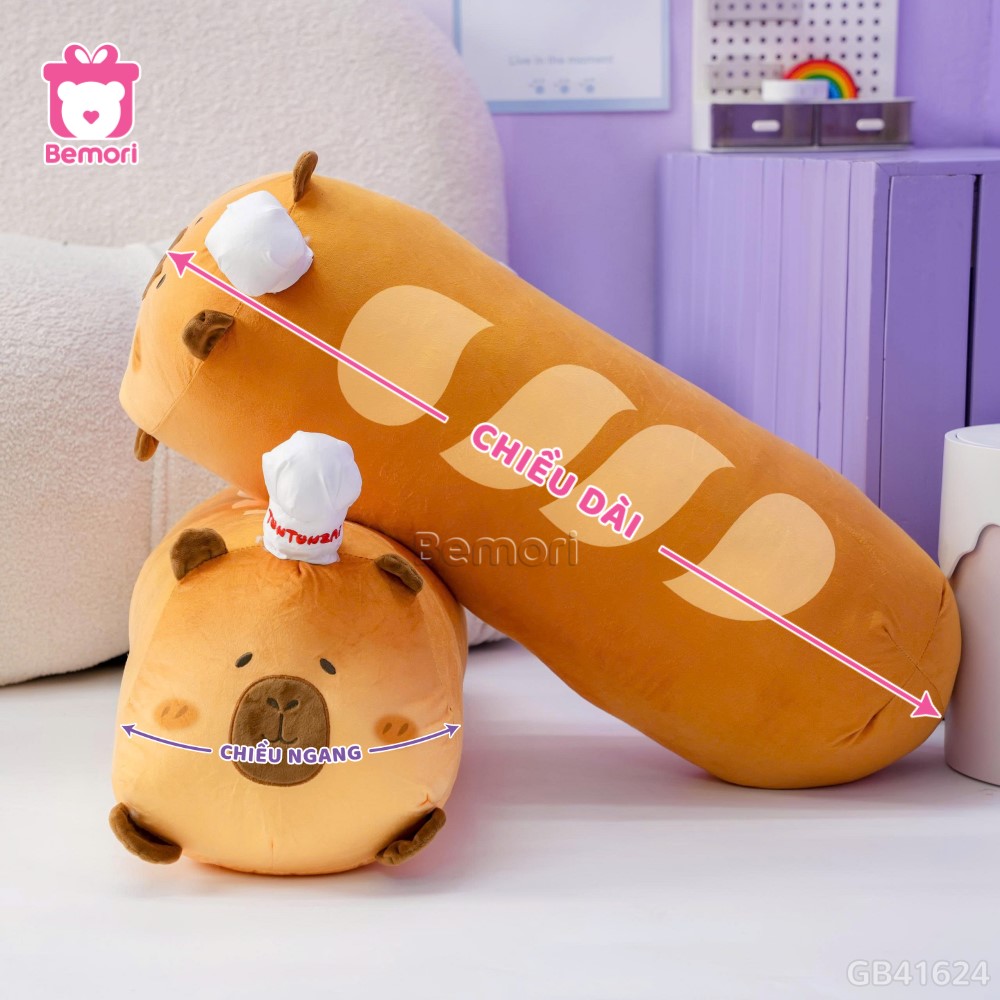 Cách đo kích thước của Gấu Bông Capybara Bánh Mì Pháp 4C