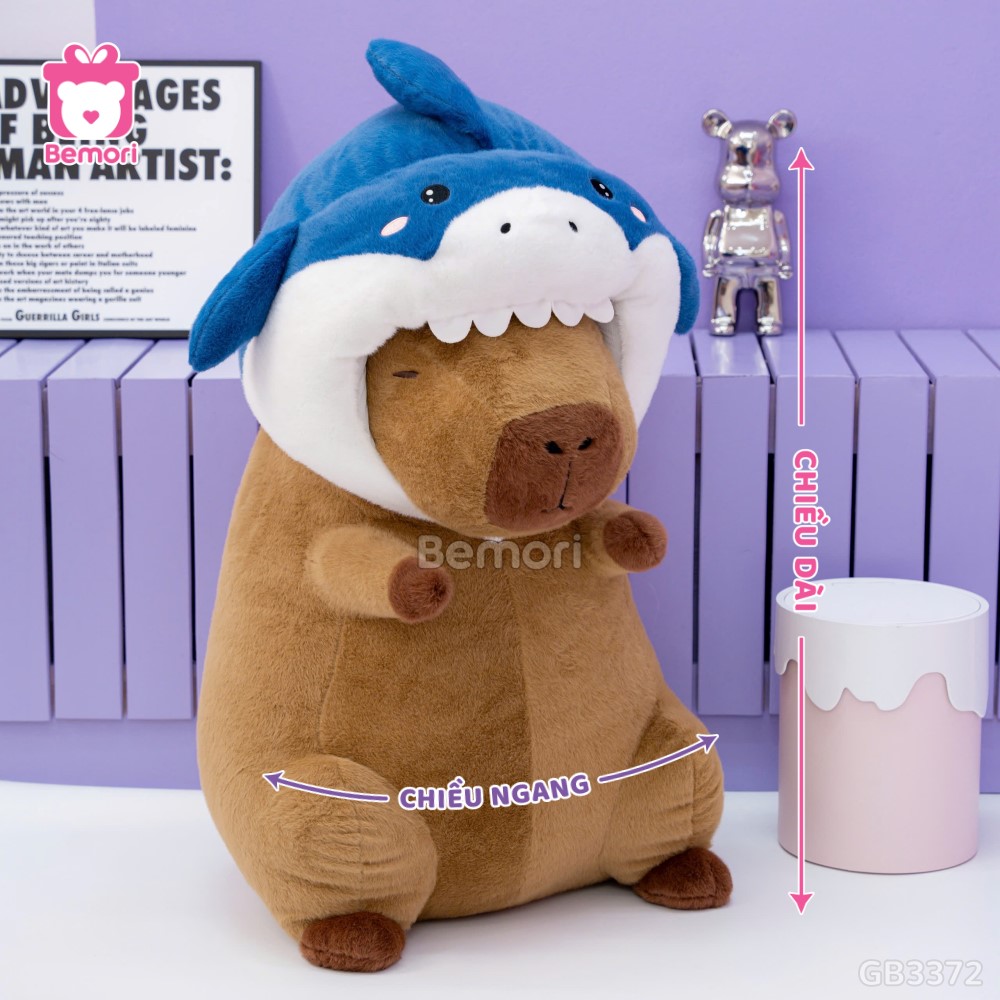 Cách đo kích thước của Gấu Bông Capybara Cosplay Cá Mập