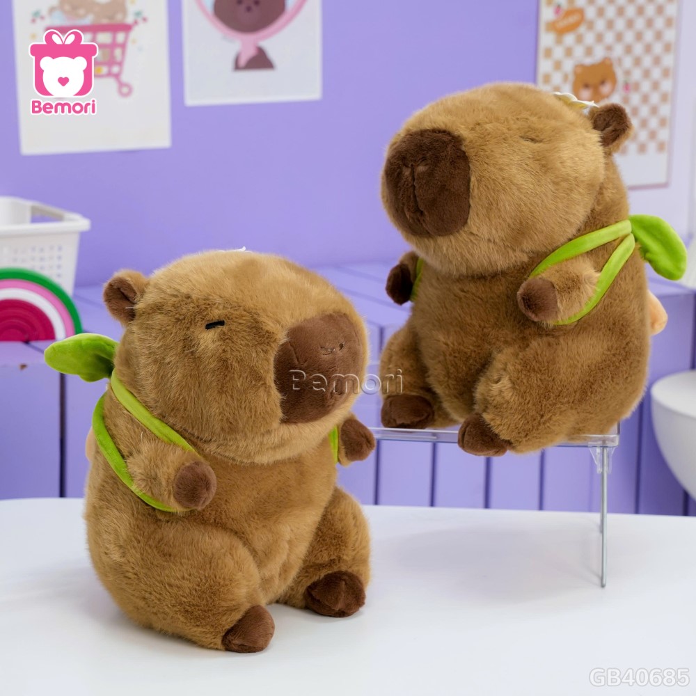 Gấu Bông Capybara Đeo Balo Cây Dừa