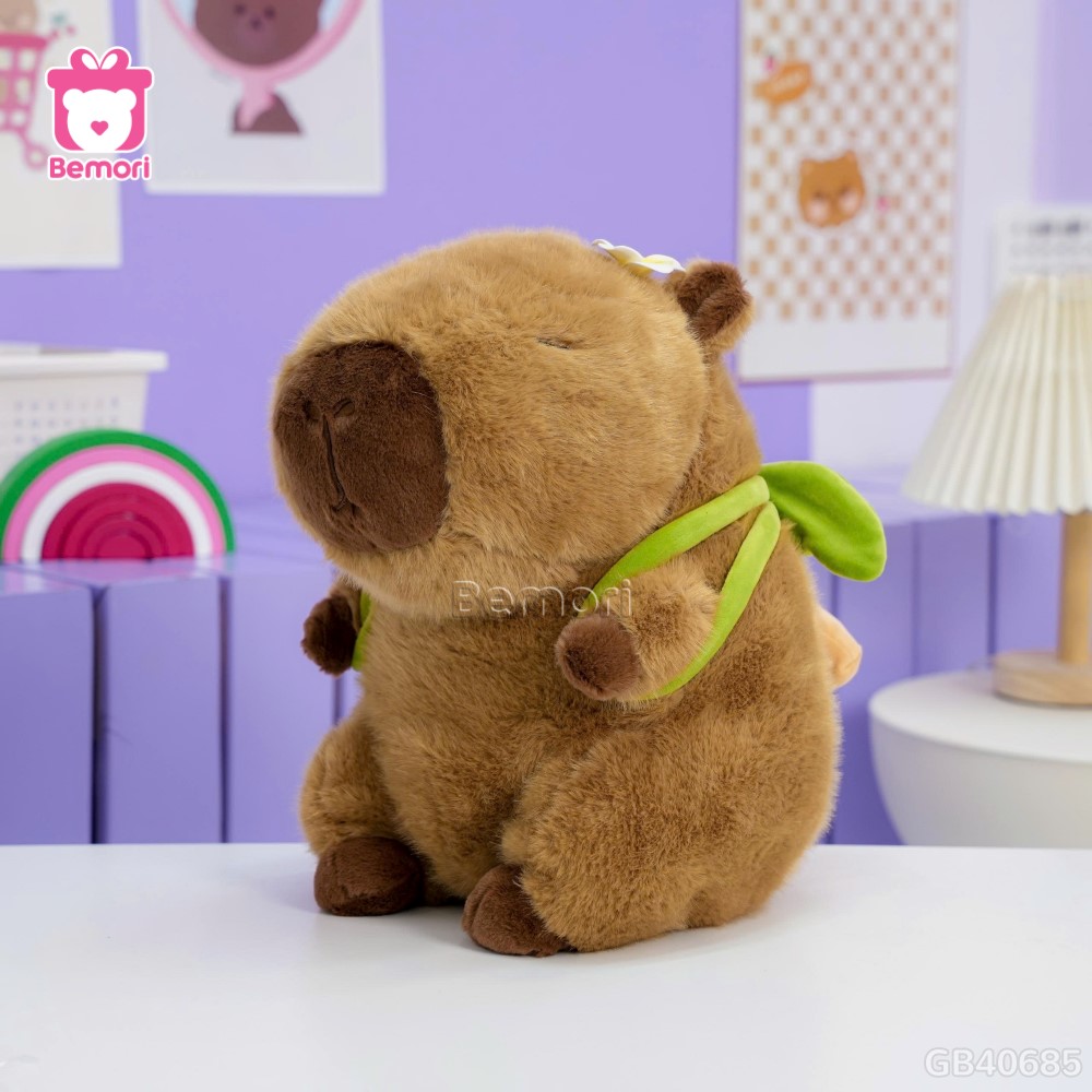 Gấu Bông Capybara Đeo Balo Cây Dừa