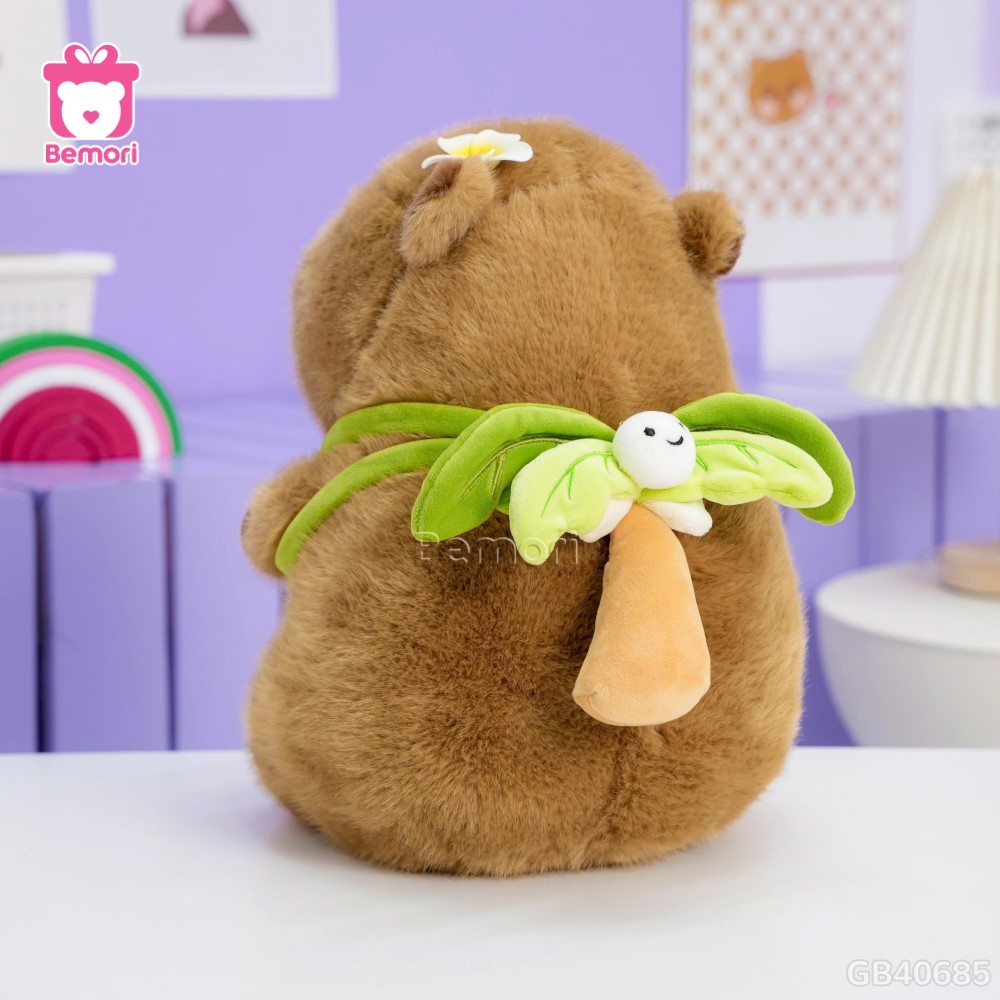 Gấu Bông Capybara Đeo Balo Cây Dừa