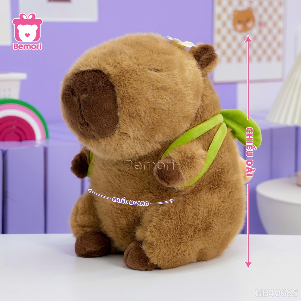 Gấu Bông Capybara Đeo Balo Cây Dừa