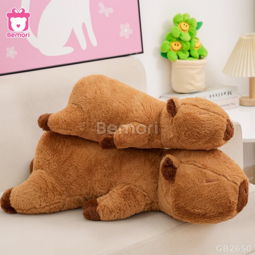 Gấu Bông Capybara Nằm lông mềm mại