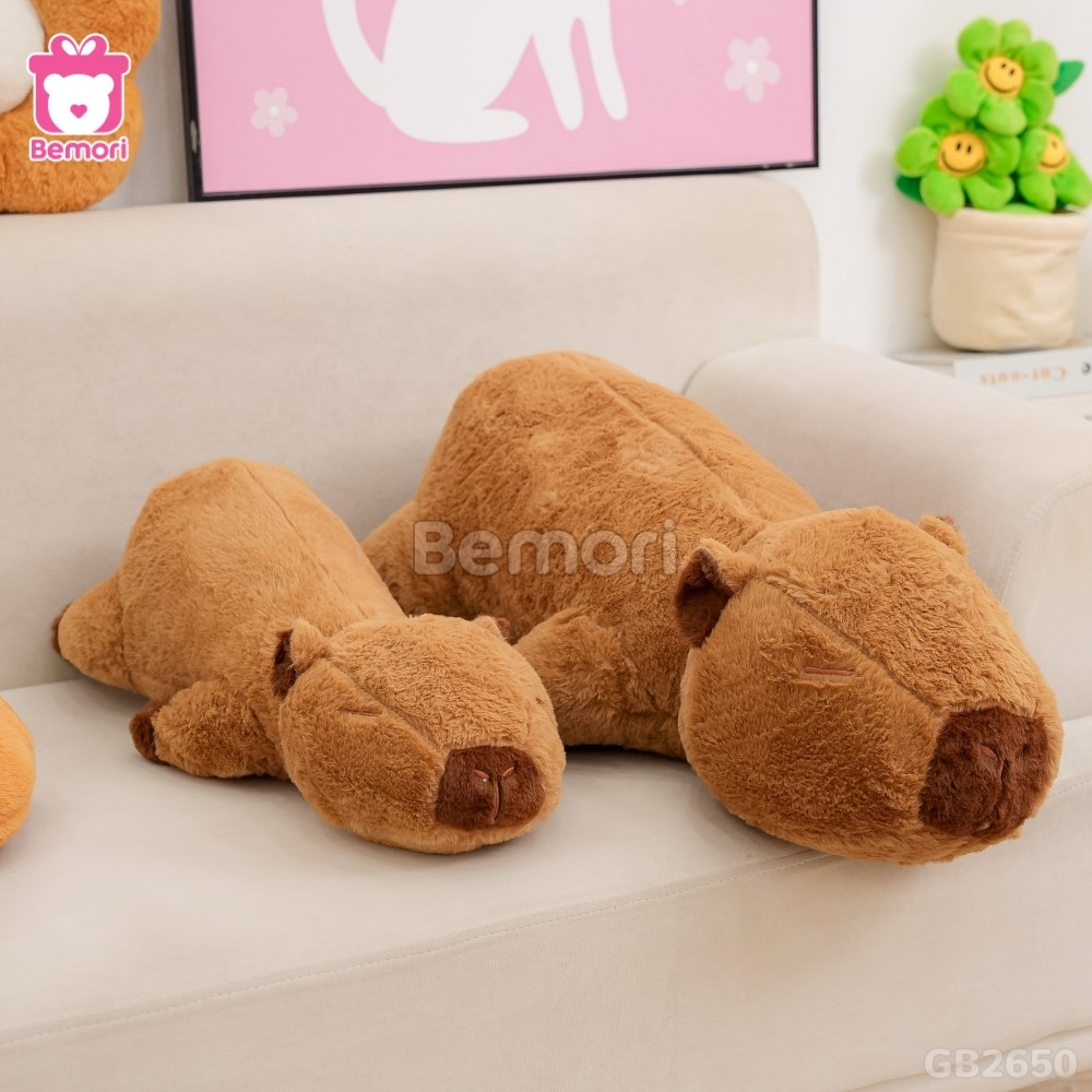 Gấu Bông Capybara Nằm thích hợp làm gối ôm