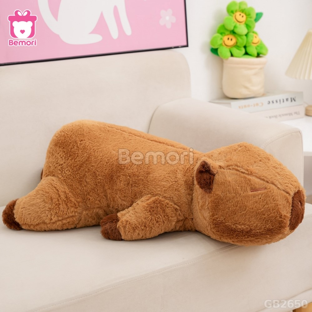 Gấu Bông Capybara Nằm đường may chắc chắn