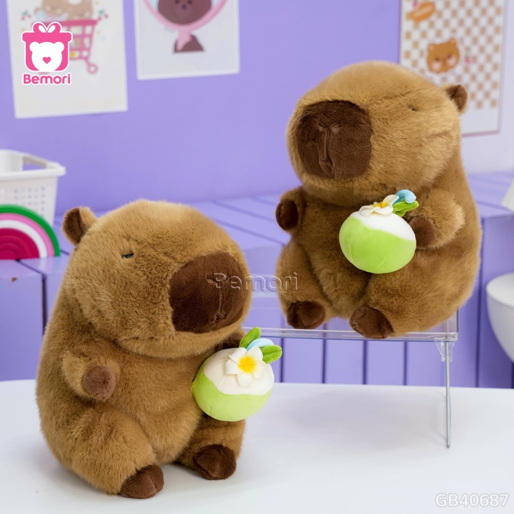 Gấu Bông Capybara Ôm Quả Dừa