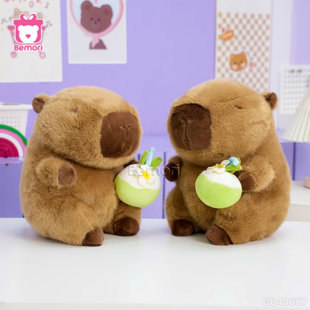 Gấu Bông Capybara Ôm Quả Dừa