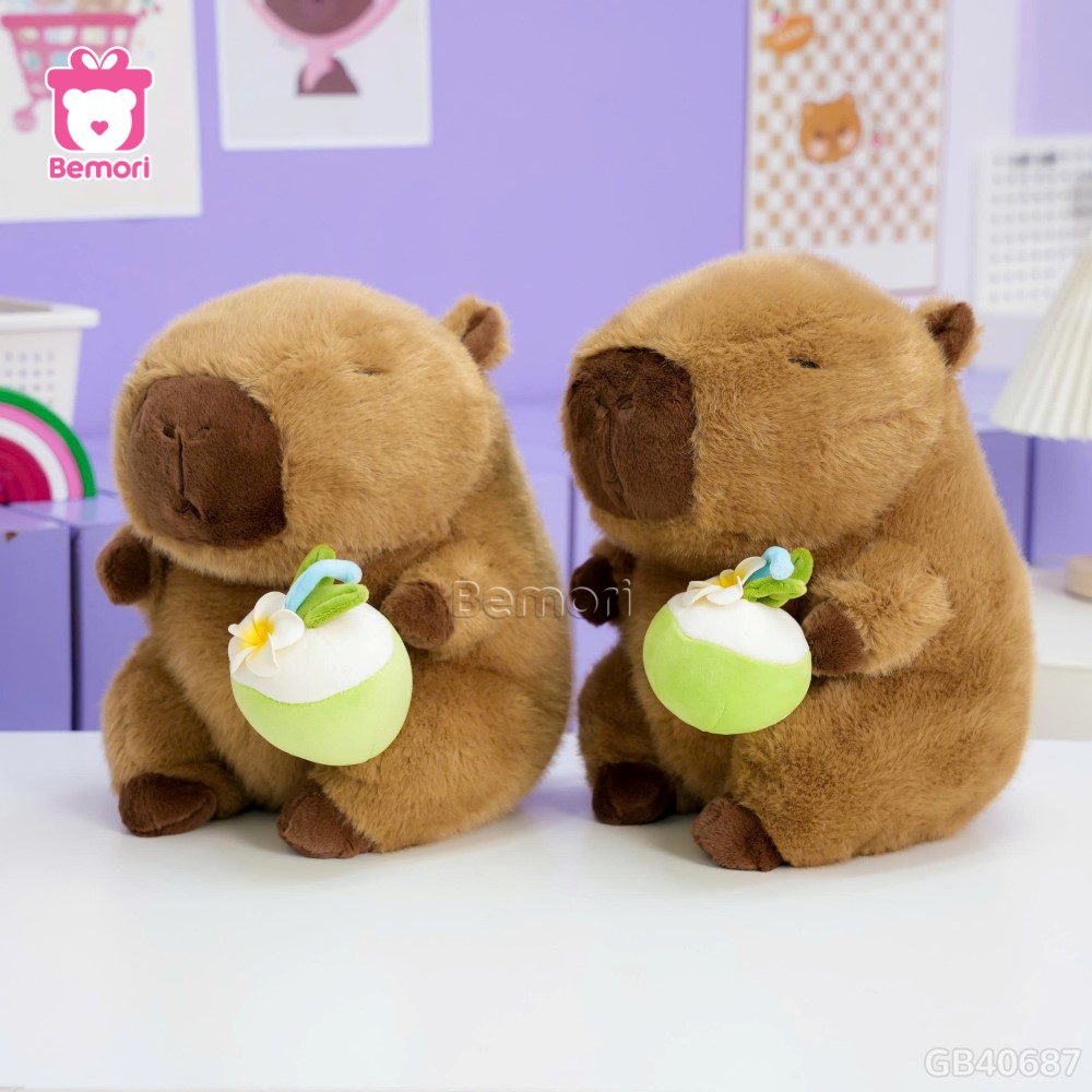 Gấu Bông Capybara Ôm Quả Dừa