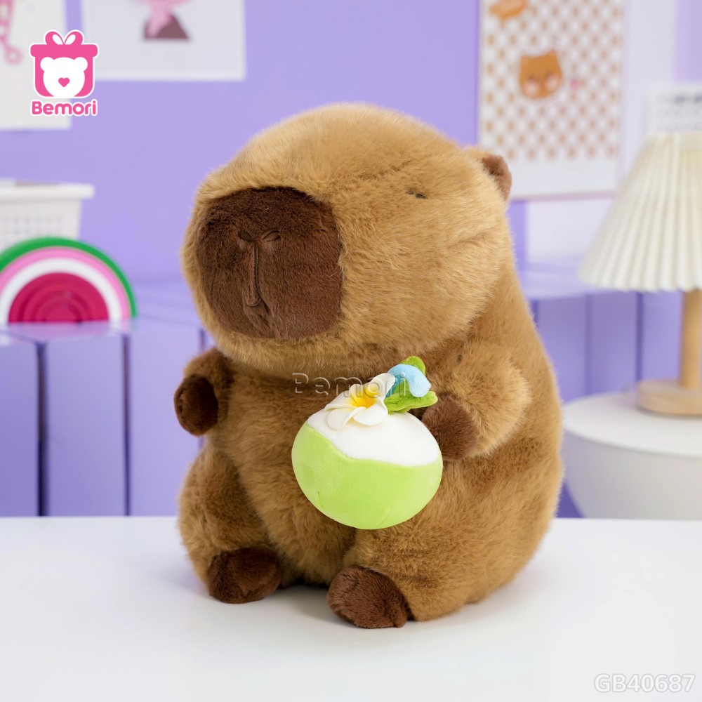 Gấu Bông Capybara Ôm Quả Dừa