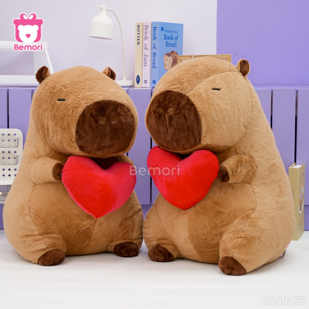 Gấu Bông Capybara Ôm Tim