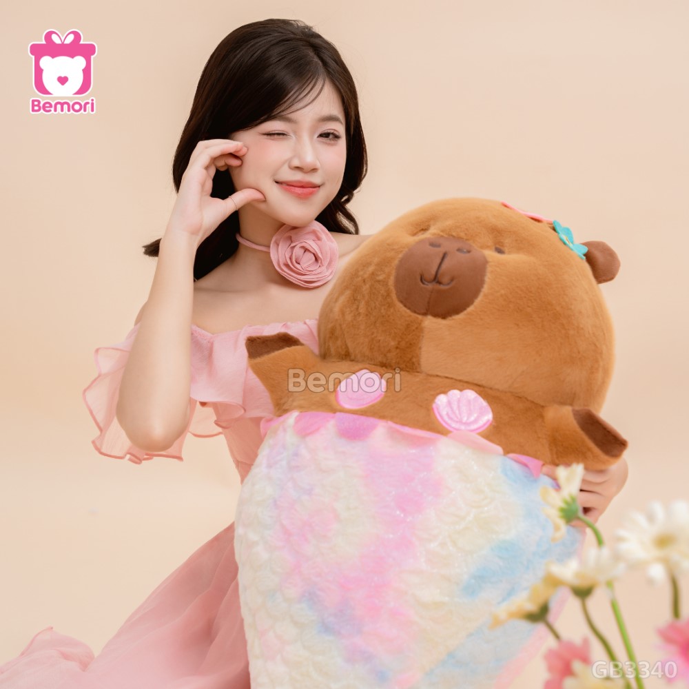 Gấu Bông Capybara Tiên Cá (Big Size)