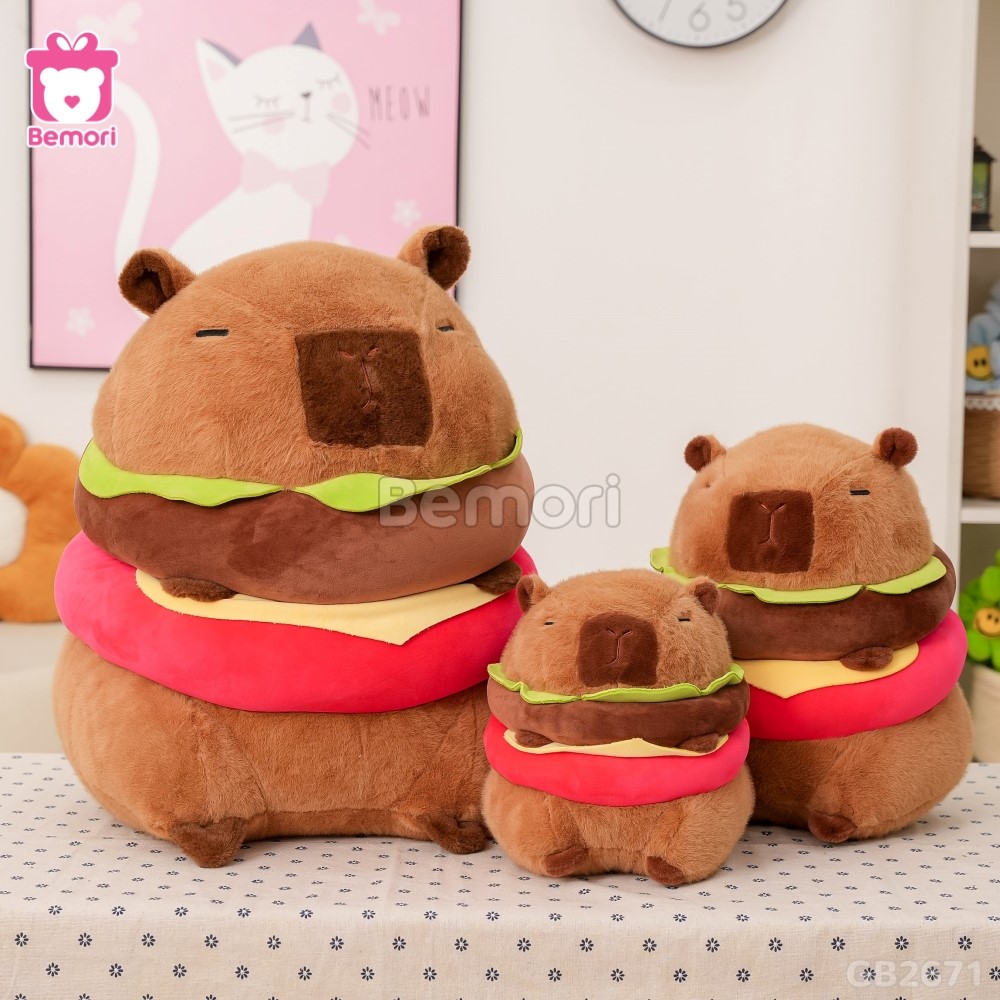 Gấu Bông Capybara Bánh Hamburger