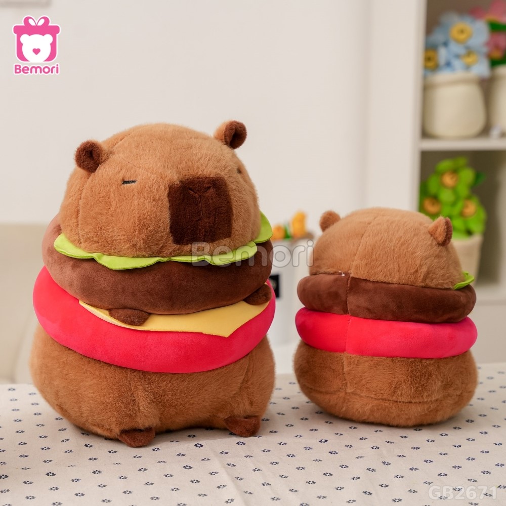 Gấu Bông Capybara Bánh Hamburger