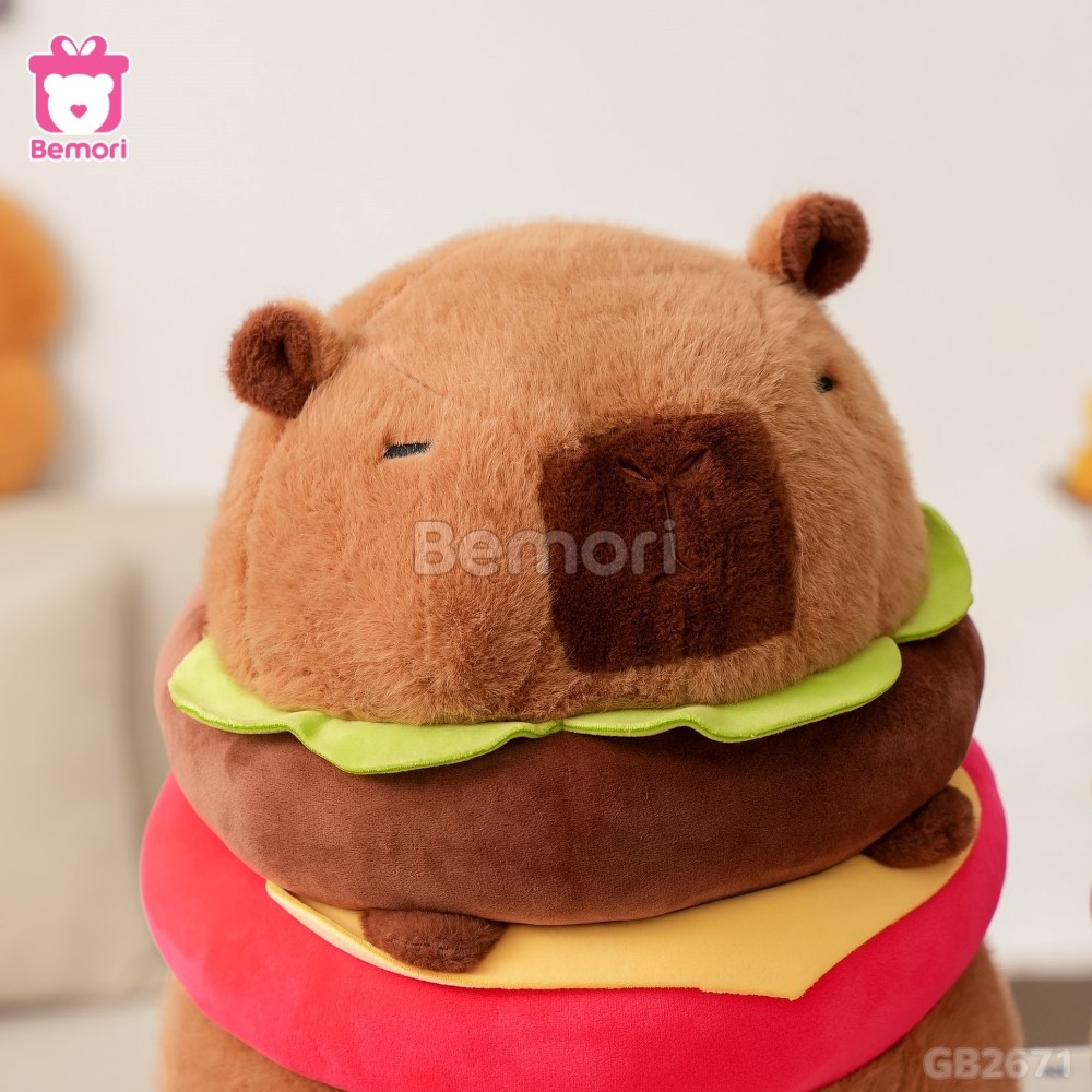 Gấu Bông Capybara Bánh Hamburger