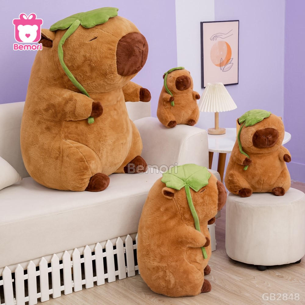 Gấu Bông Capybara Cầm Lá
