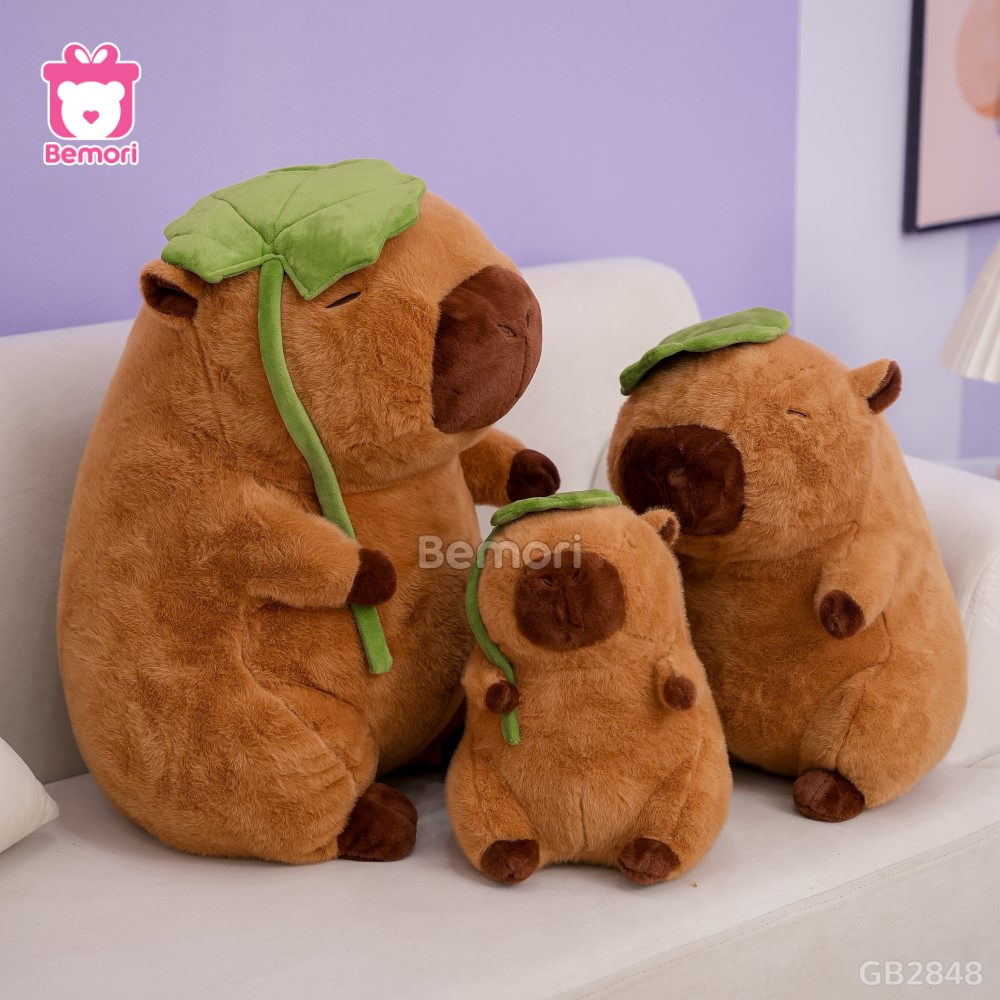 Gấu Bông Capybara Cầm Lá thích hợp làm quà tặng cho bé yêu