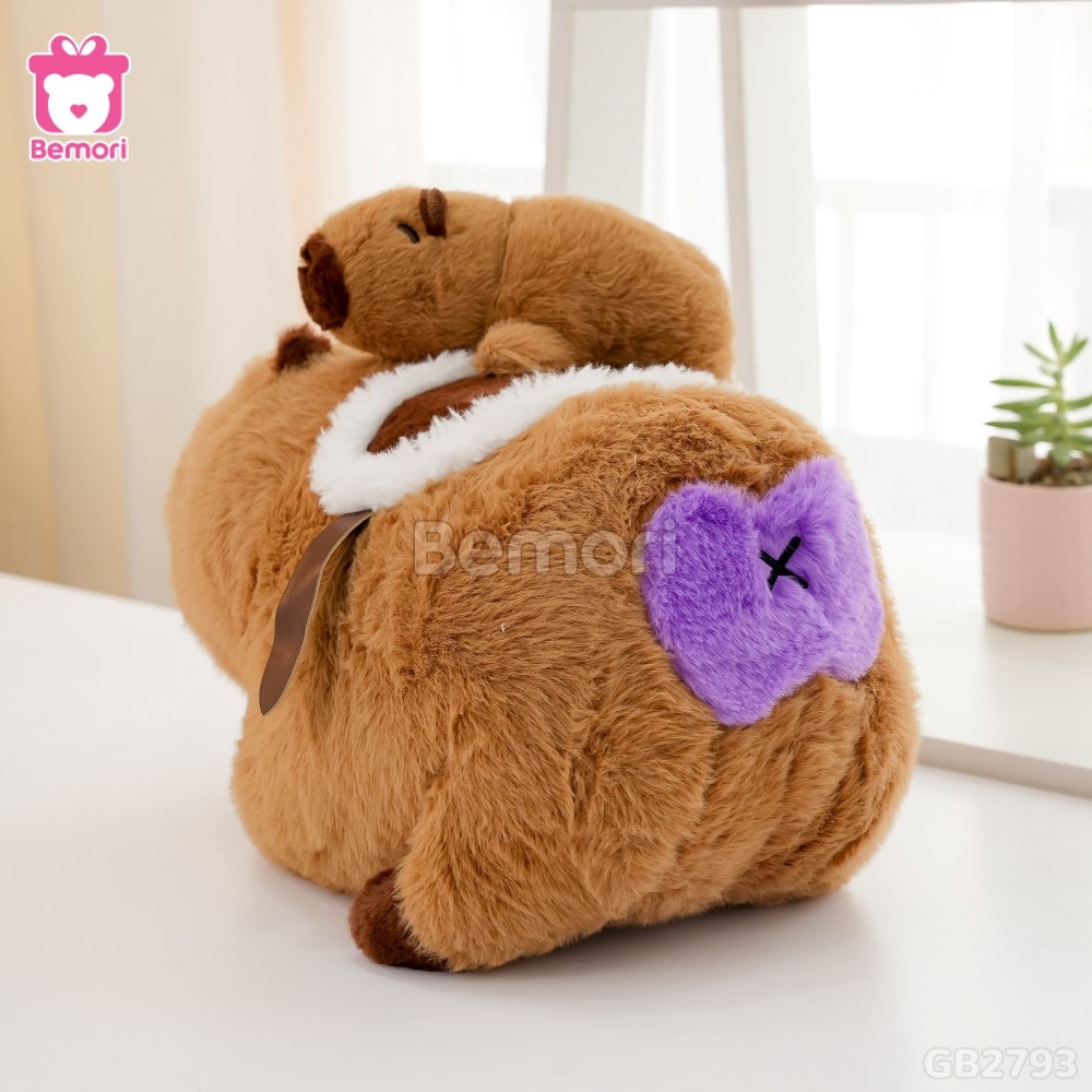 Gấu Bông Capybara Cõng Con Rút Được