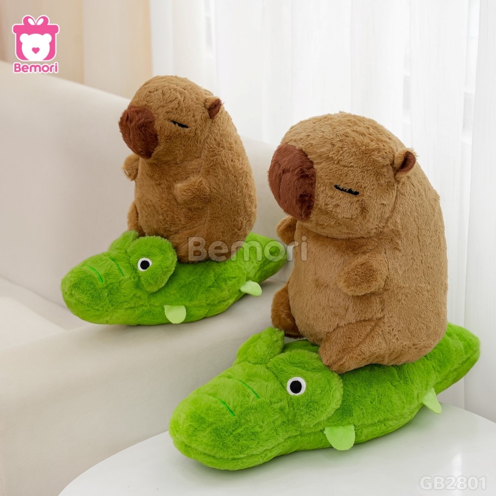 Gấu Bông Capybara Cưỡi Cá Sấu