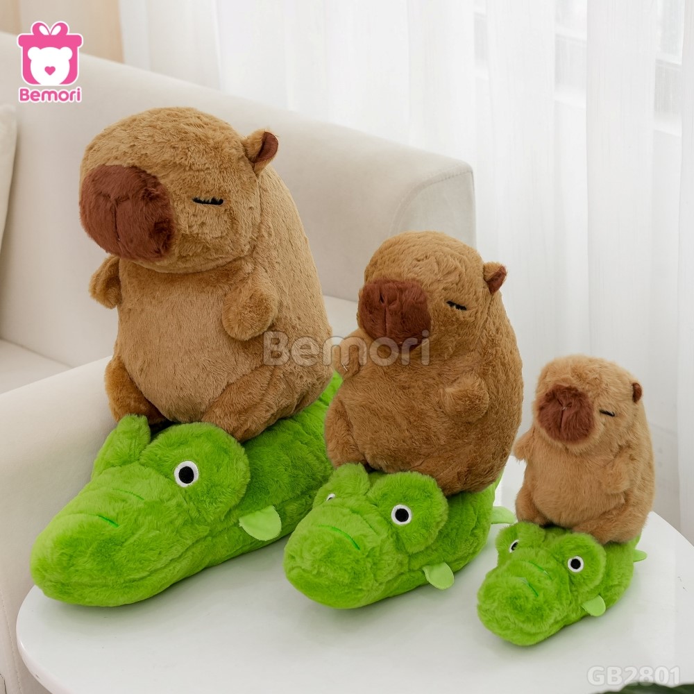 Gấu Bông Capybara Cưỡi Cá Sấu