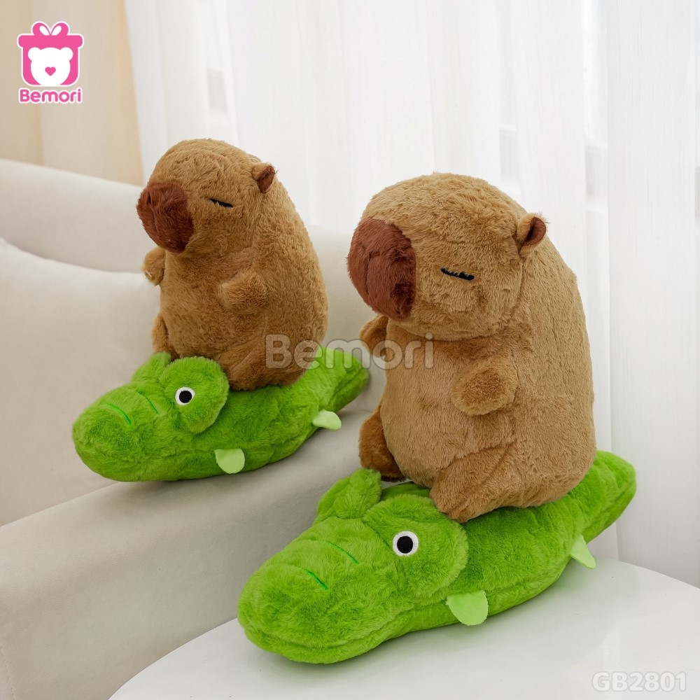 Gấu Bông Capybara Cưỡi Cá Sấu