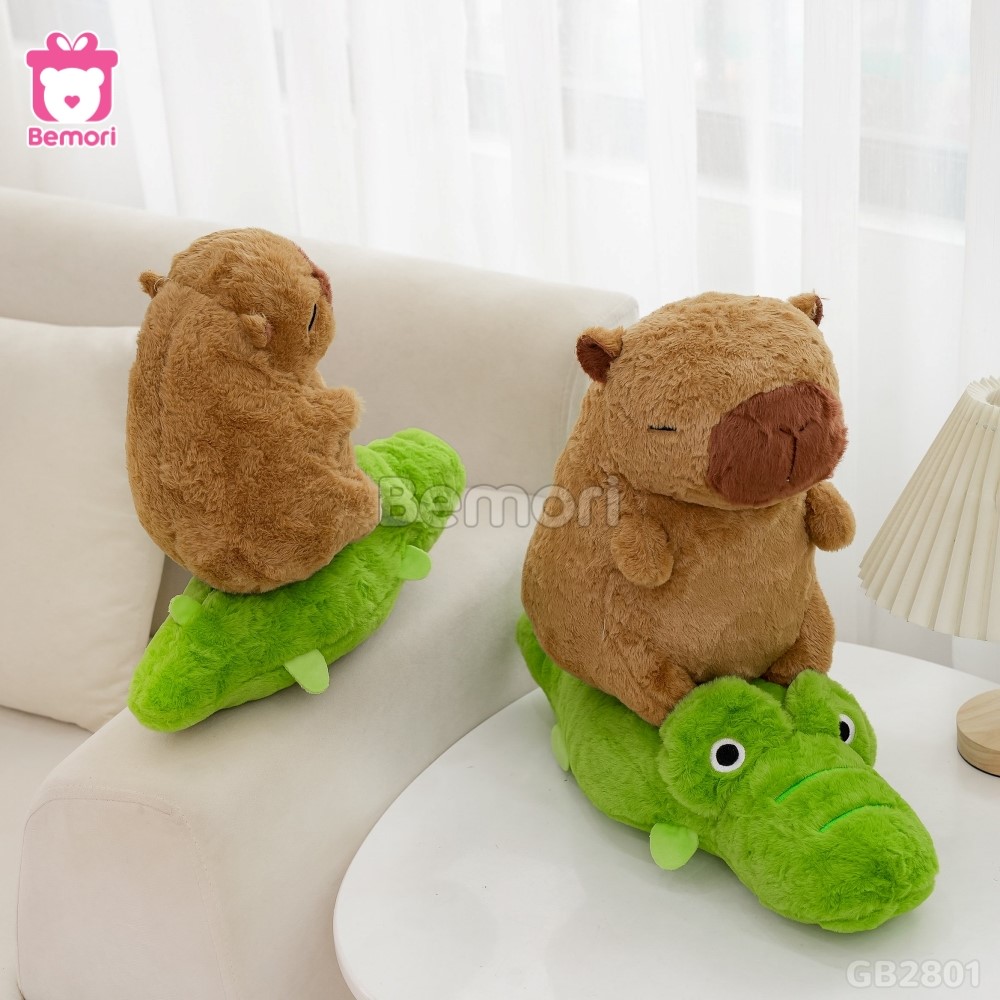 Gấu Bông Capybara Cưỡi Cá Sấu