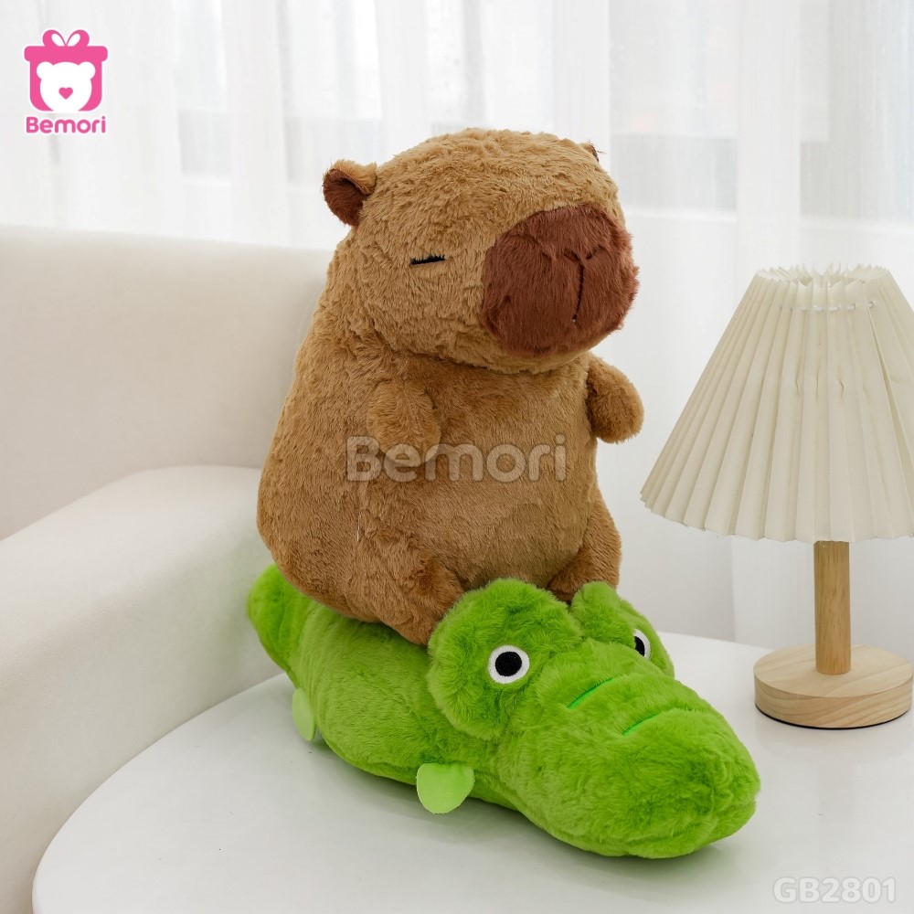 Gấu Bông Capybara Cưỡi Cá Sấu