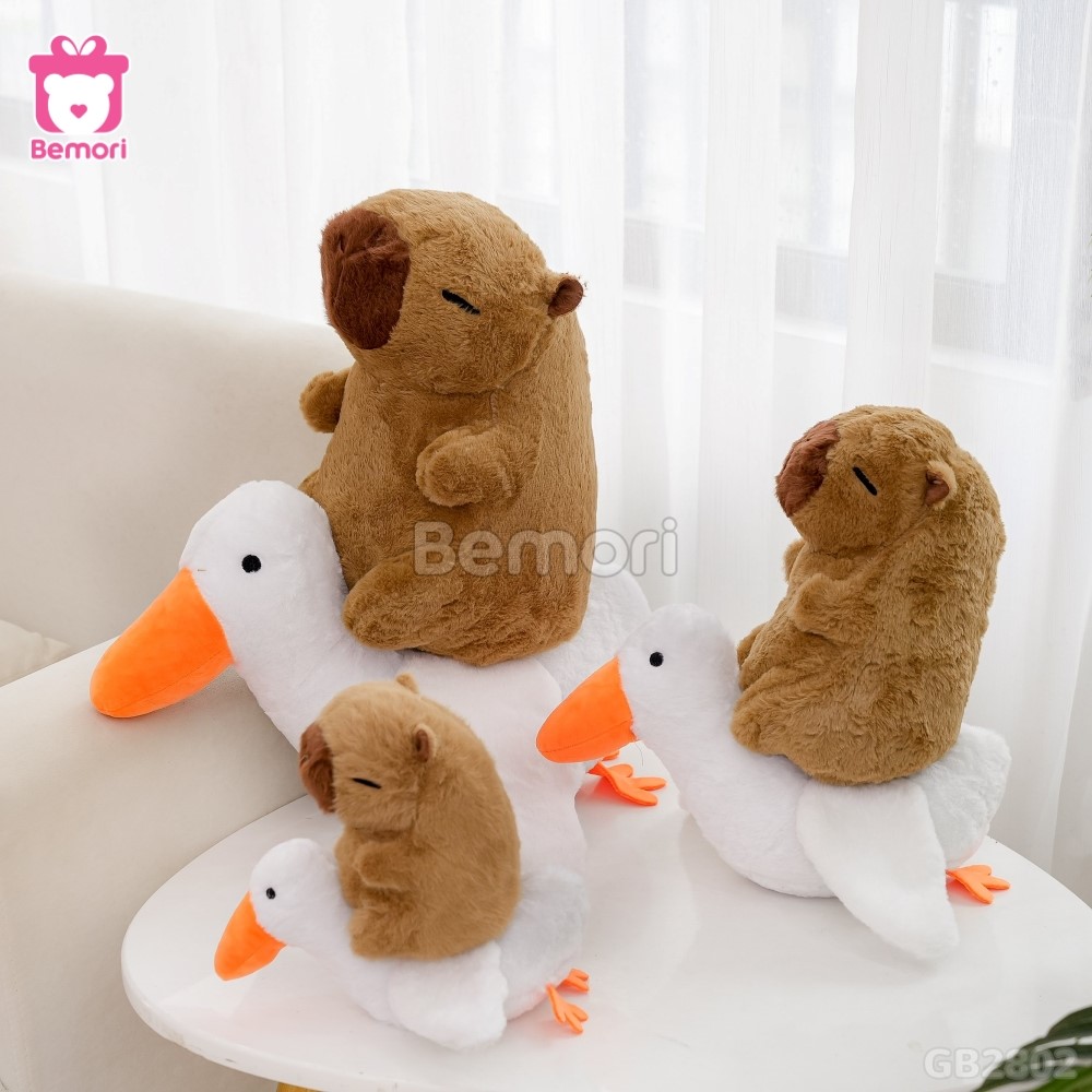 Gấu Bông Capybara Cưỡi Vịt