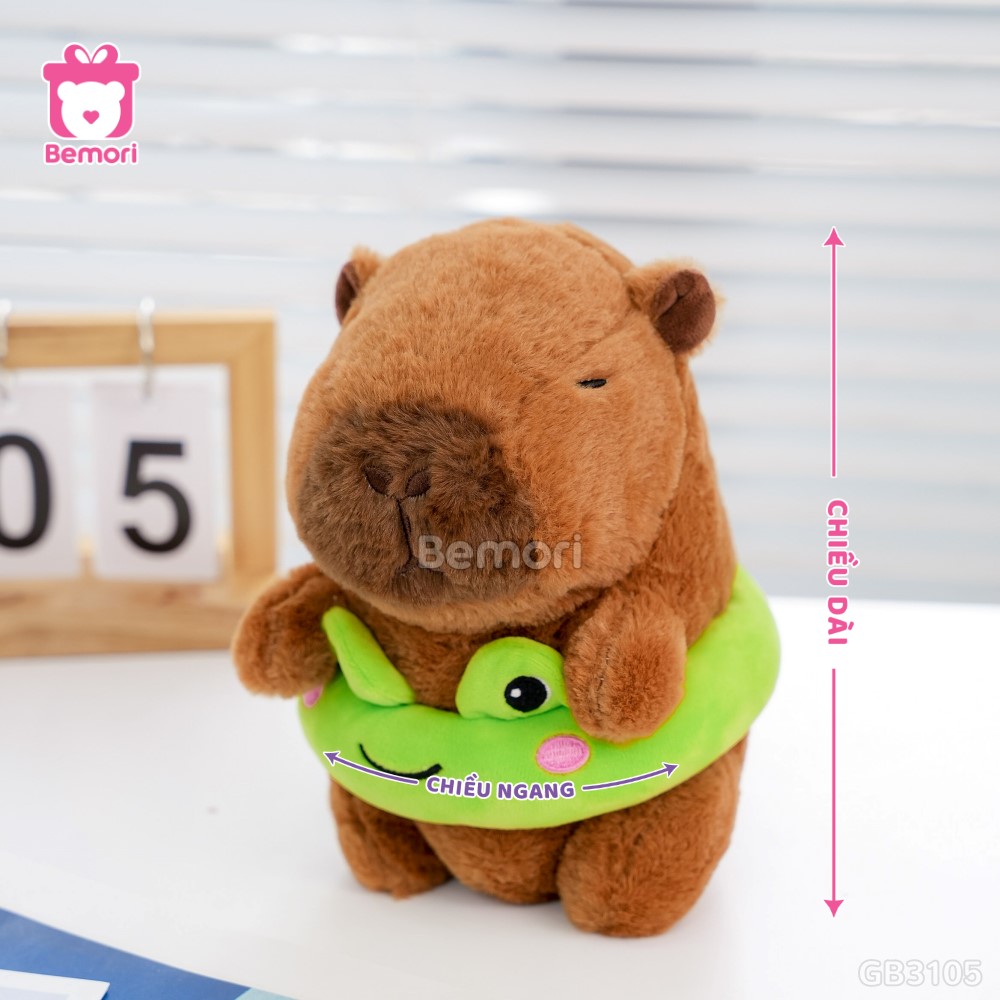 Cách đo kích thước của Gấu Bông Capybara Đeo Phao Nhỏ