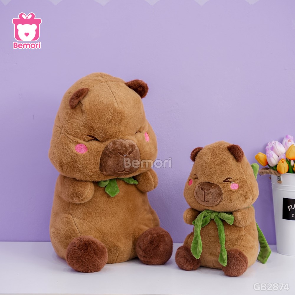 Gấu Bông Capybara Đeo Túi Ếch