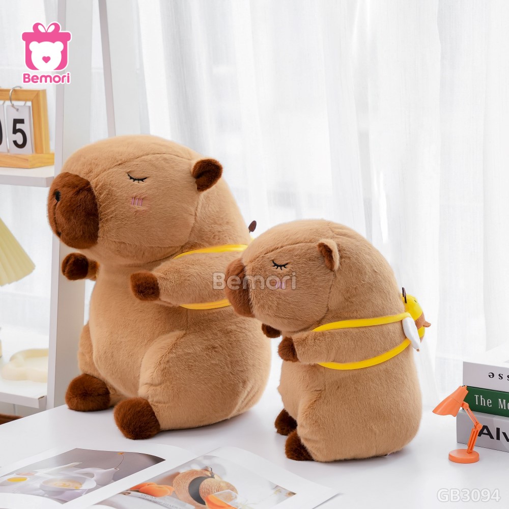 Gấu Bông Capybara Đeo Túi Ong xinh xắn, phù hợp làm quà tặng