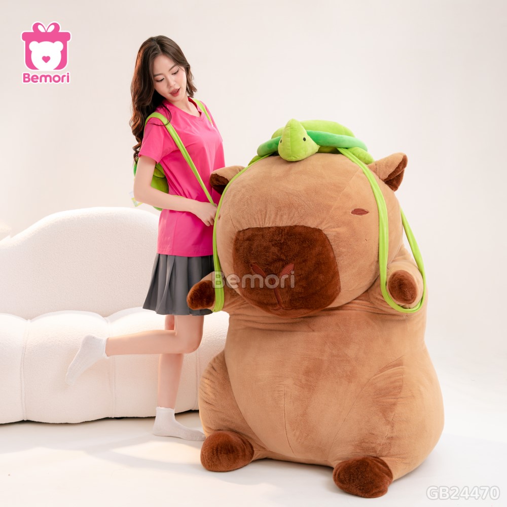 Gấu Bông Capybara Đeo Túi Rùa Big Size