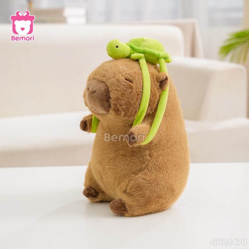 Gấu Bông Capybara Đeo Túi Rùa dễ thương