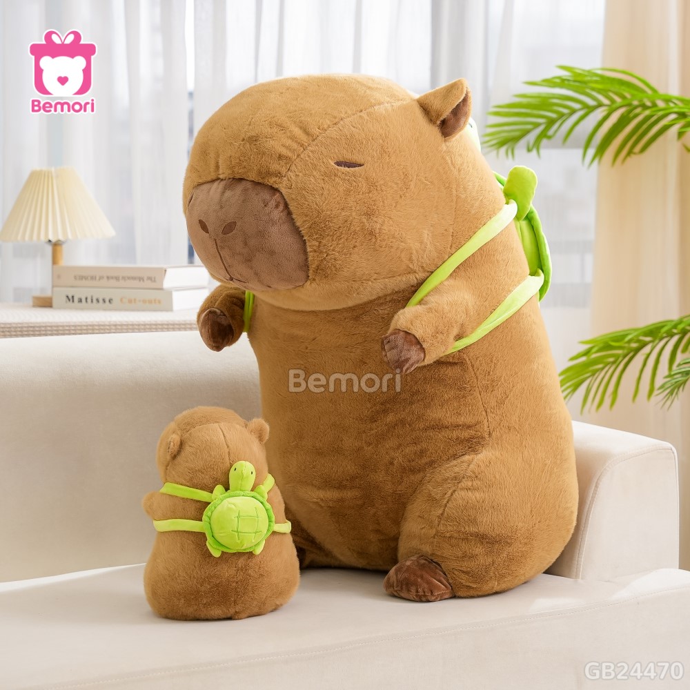 Gấu Bông Capybara Đeo Túi Rùa siêu ngộ nghĩnh