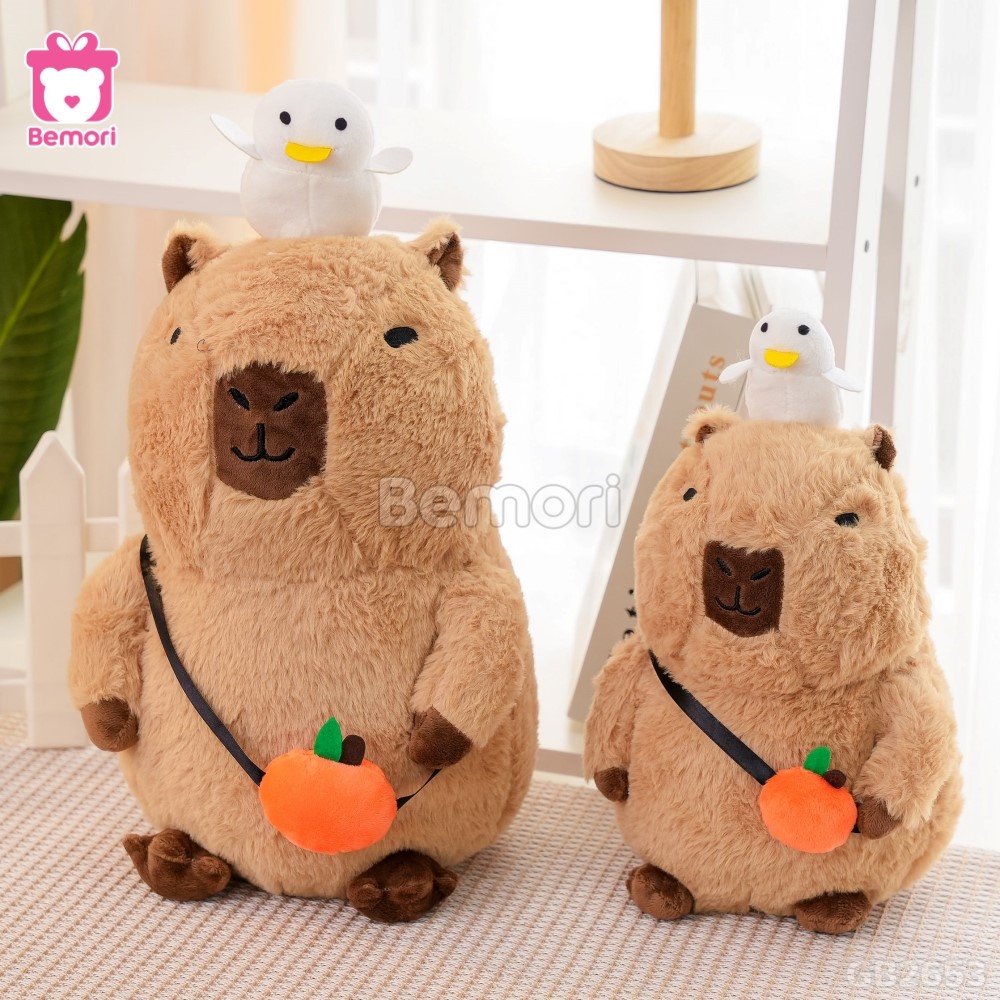 Gấu Bông Capybara Đội Vịt Đeo Túi