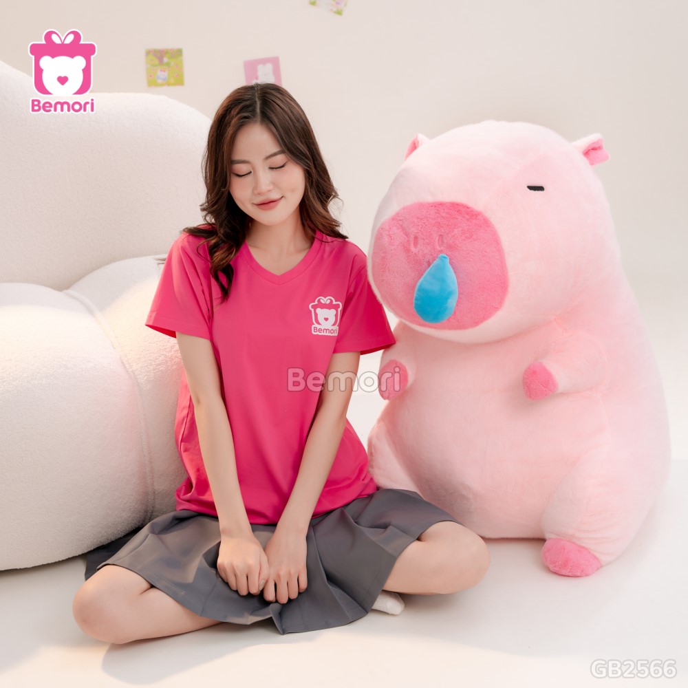 Gấu Bông Capybara Hồng Rút Nước Mũi Bigsize