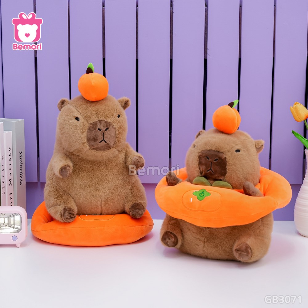 Gấu Bông Capybara Mặc Áo Quả Hồng