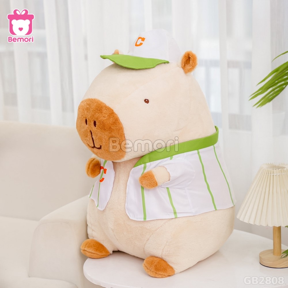 Gấu Bông Capybara Mặc Áo – Kem