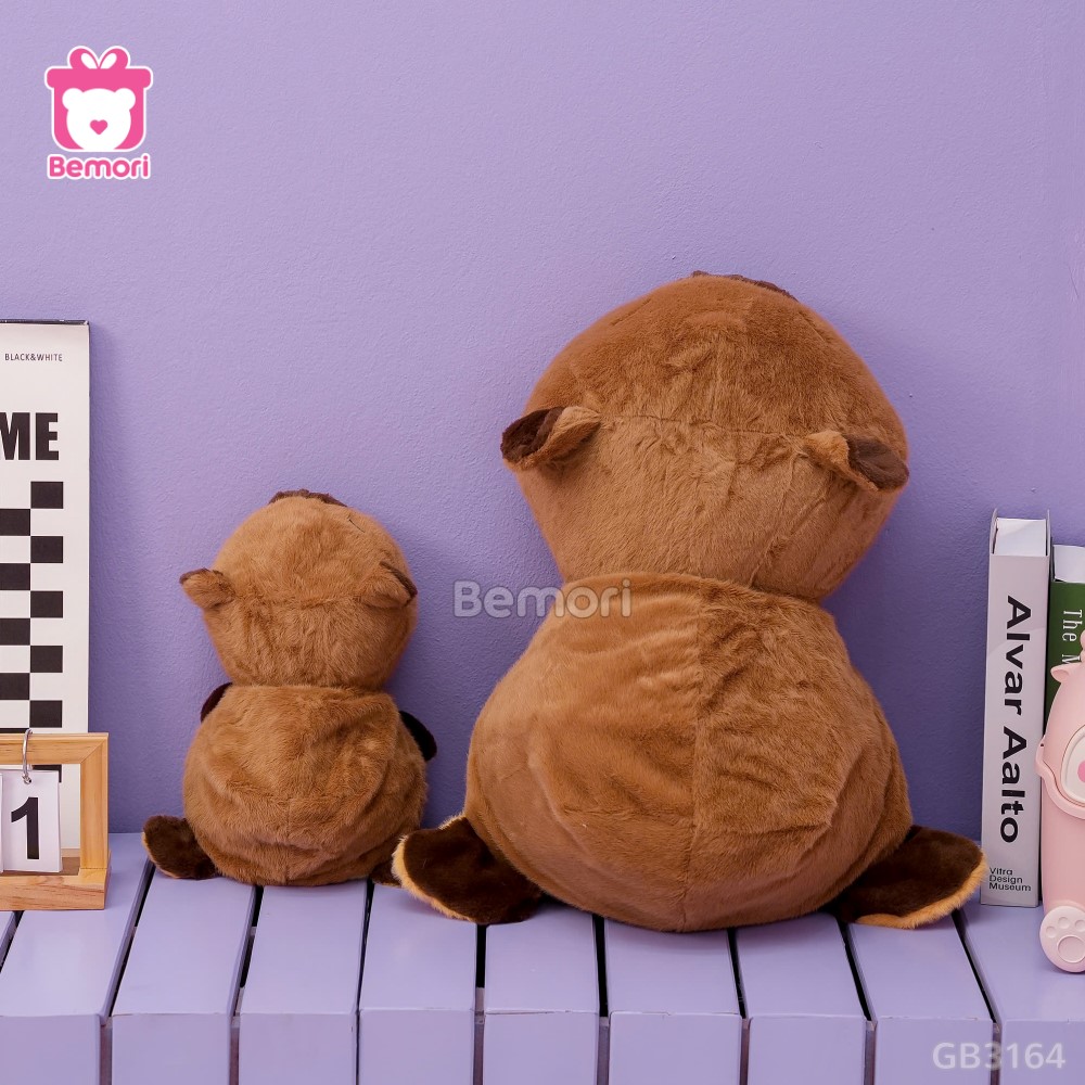 Gấu Bông Capybara Nằm 2 In 1 Ong nhồi bông căng phồng, êm ái