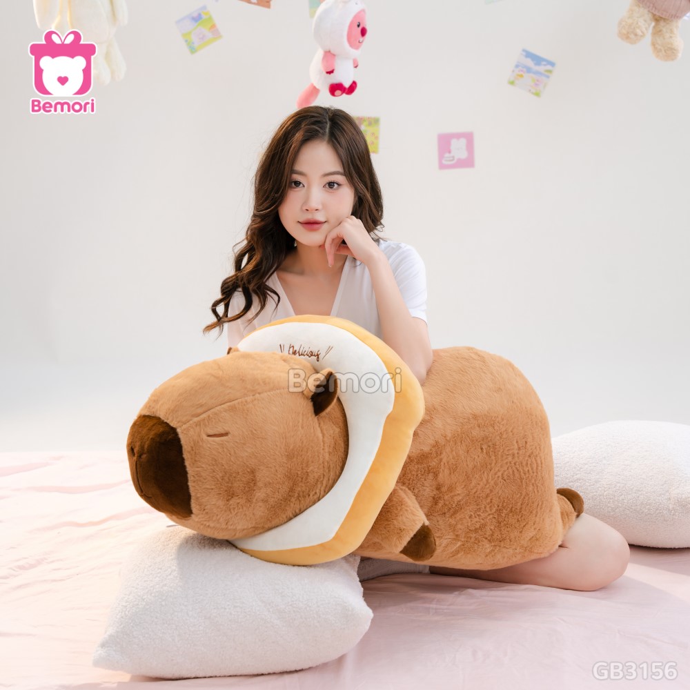 Gấu Bông Capybara Nằm Bánh Mì Bigsize