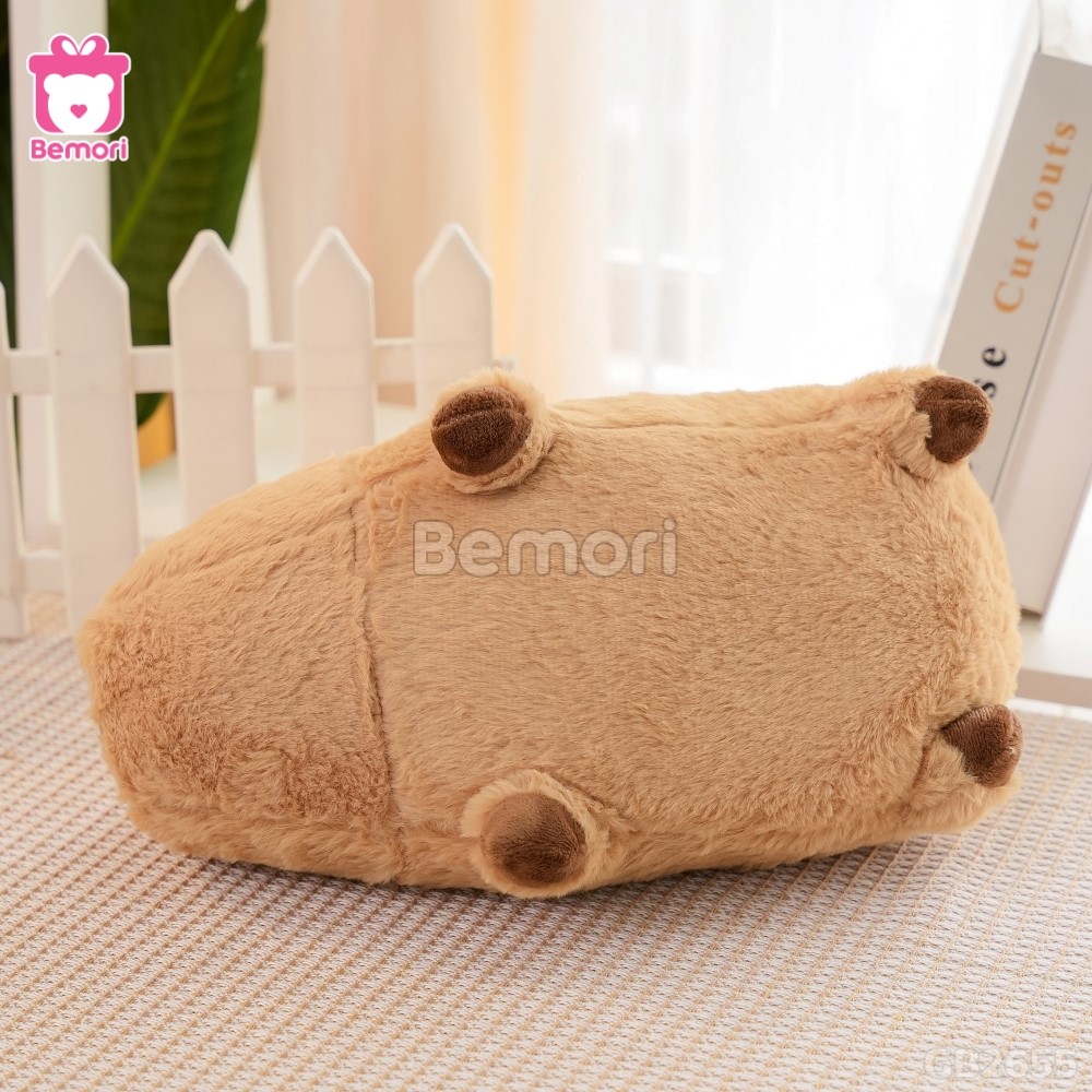 Gấu Bông Capybara Nằm Đội Quả Cam