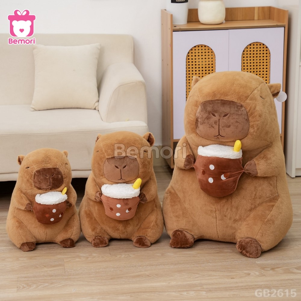 Gấu Bông Capybara Ôm Trà Sữa